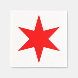 Chicago Flagga Red 6-PoWN Star Pappersservett