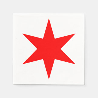 Chicago Flagga Red 6-PoWN Star Pappersservett