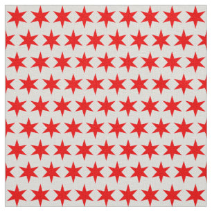 Chicago Flagga Red 6-udd Star Mönster Tyg