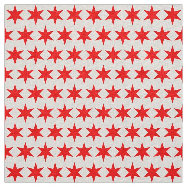 Chicago Flagga Red 6-udd Star Mönster Tyg (Prov)
