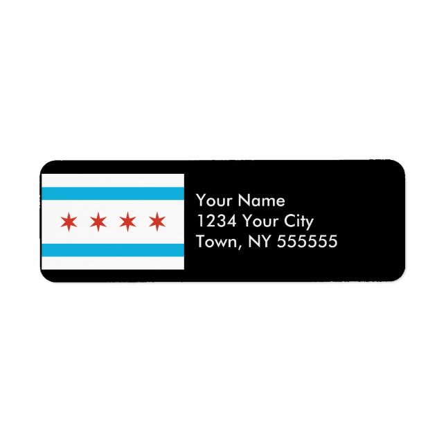 Chicago Flagga Returadress Etikett (Framsidan)
