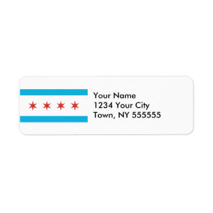 Chicago flagga returadress etikett