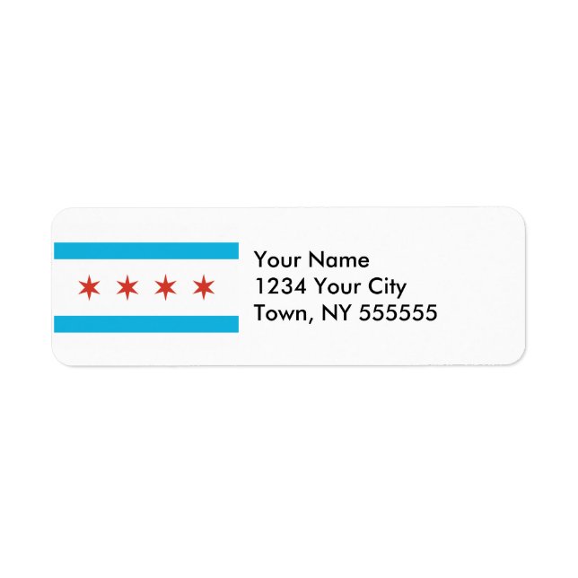 Chicago Flagga Returadress Etikett (Framsidan)