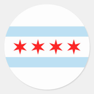 Chicago Flagga Runt Klistermärke