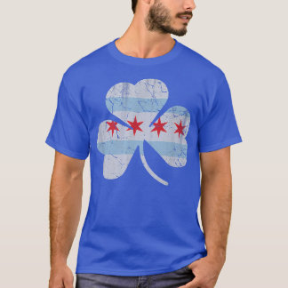 Chicago Flagga Shamrock Irish St patricks day Coup T Shirt