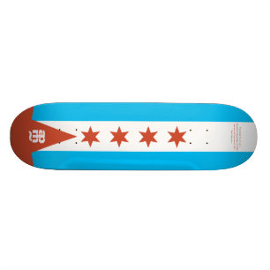 Chicago flagga skateboard bräda 21,5 cm