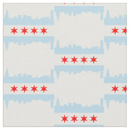 Chicago Flagga Skyline Mönster Tyg