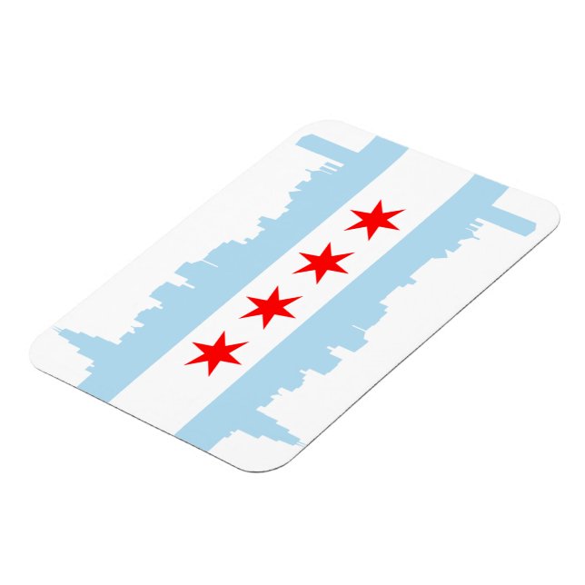 Chicago Flagga Skyline Premium Flex Magnets Magnet (Vänstra Sidan)