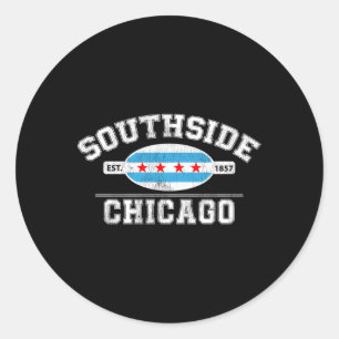 Chicago Flagga- Southside Chicago- City of Chicago Runt Klistermärke