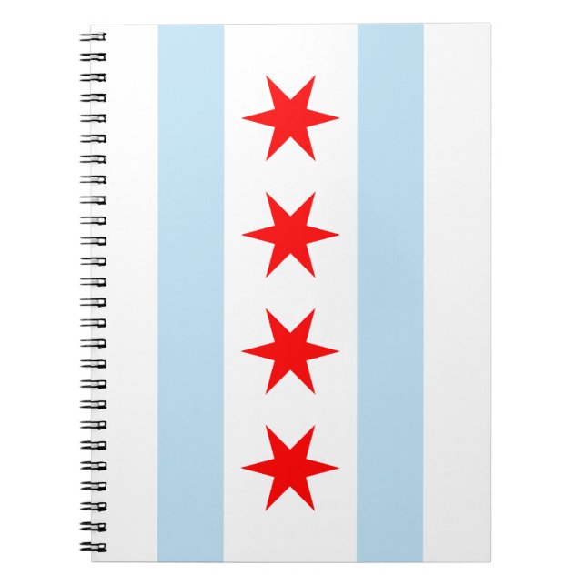Chicago Flagga Spiral Notebook Anteckningsbok (Framsidan)