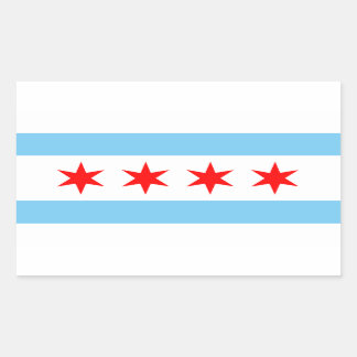 Chicago Flagga Sticker Rektangulärt Klistermärke