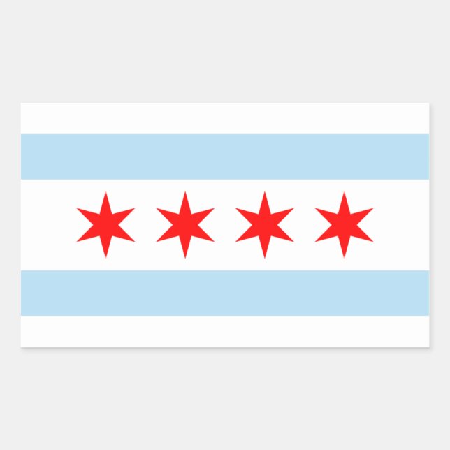 Chicago Flagga Sticker Rektangulärt Klistermärke (Framsida)