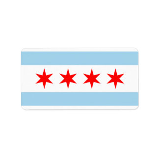 CHICAGO FLAGGA STICKERS! ADRESSETIKETT