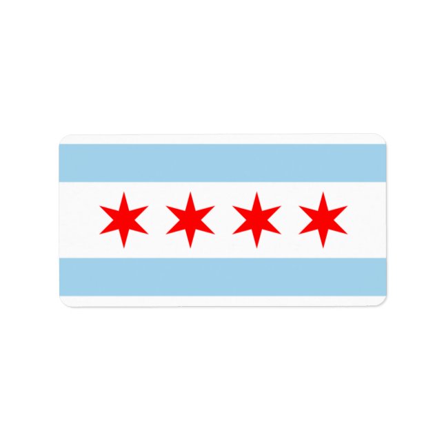 CHICAGO FLAGGA STICKERS! ADRESSETIKETT (Framsidan)