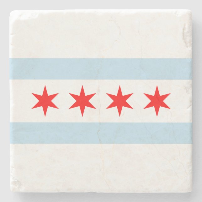Chicago Flagga Stone Underlägg (Framsidan)