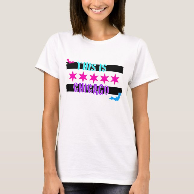 chicago flagga tee shirt (Framsida)