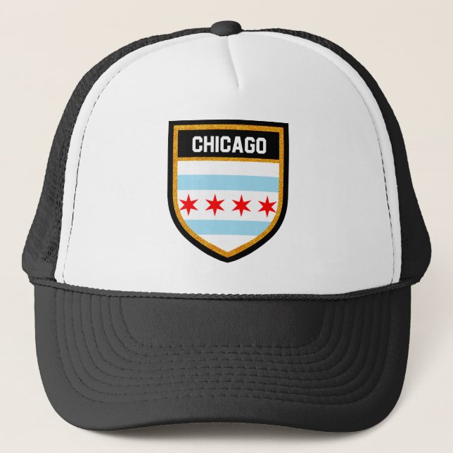 Chicago flagga truckerkeps (Framsida)