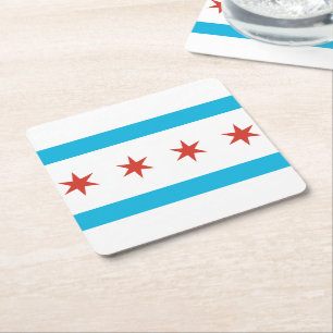 Chicago flagga underlägg papper kvadrat