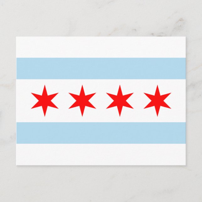 Chicago Flagga Vykort (Framsida)