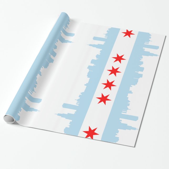 Chicago flaggahorisont presentpapper (Utrullad)