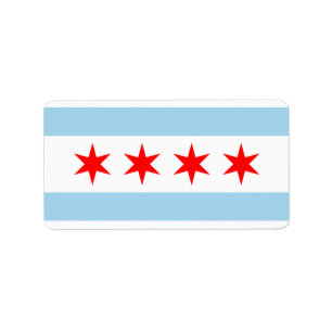 CHICAGO FLAGGAKLISTERMÄRKEAR! ADRESSETIKETT