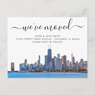 Chicago Flytta Announcement Postcard Meddelande Vykort