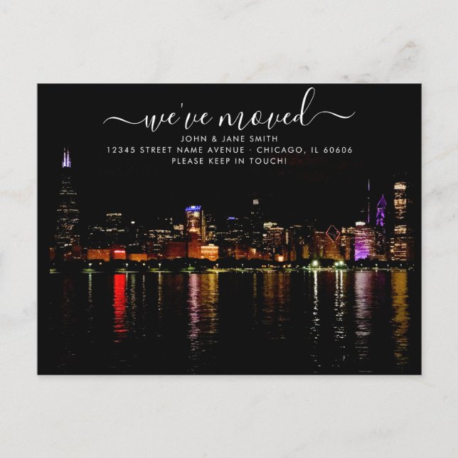 Chicago Flyttningskortsmeddelande Meddelande Vykort (Framsida)