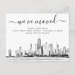 Chicago Flyttningsmeddelande Postkort Meddelande Vykort