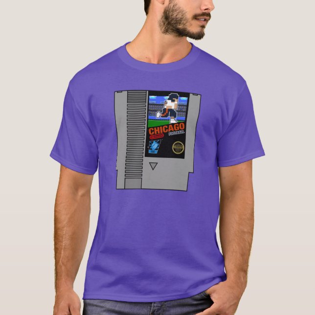 Chicago Football 8-bit-kassett design T Shirt (Framsida)