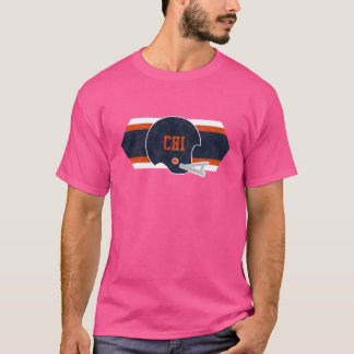 Chicago Football retro and distressed helmet and s T Shirt