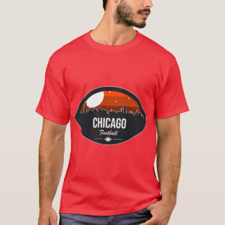 Chicago Football Skyline-märke T Shirt