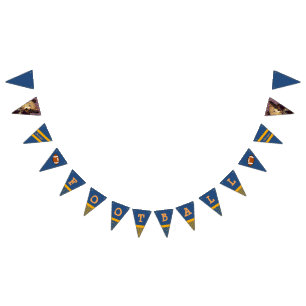 Chicago Football Sports Team Orange Blue Banner Vimplar