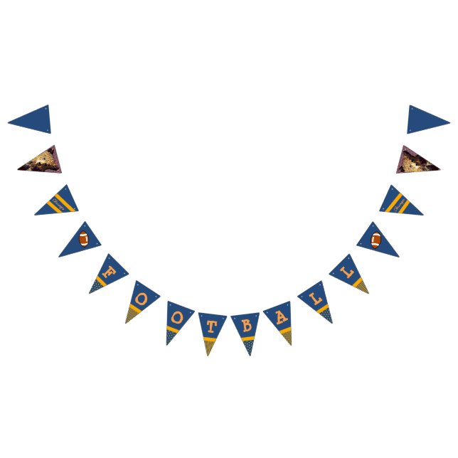 Chicago Football Sports Team Orange Blue Banner Vimplar (Alla)