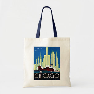 Chicago för 1930 besök affisch tygkasse