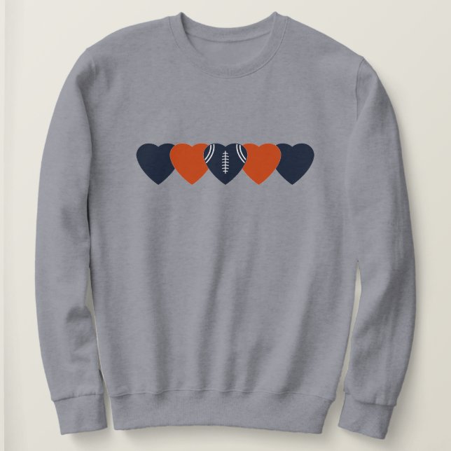 Chicago Fotbollsfan Hjärta Mörk T Shirt (Design framsida)