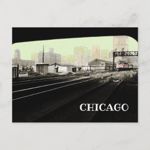Chicago från Lasalle Street Station Art Card 1971 Vykort
