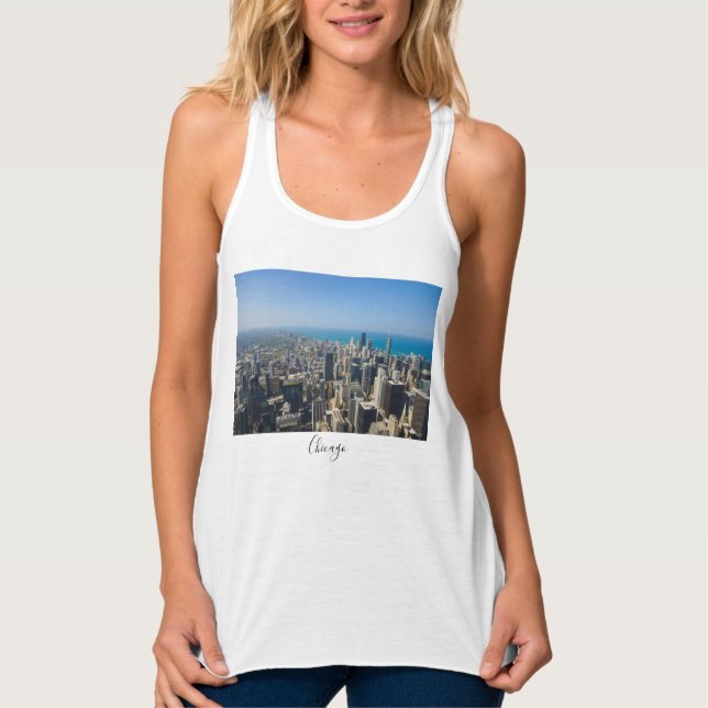 Chicago from Above Tanktop Linne Med Racerback (Framsida)