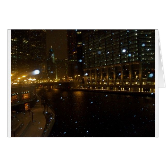 Chicago går längs Michigan Ave. Hälsningskort (Framsidan Horizontal)