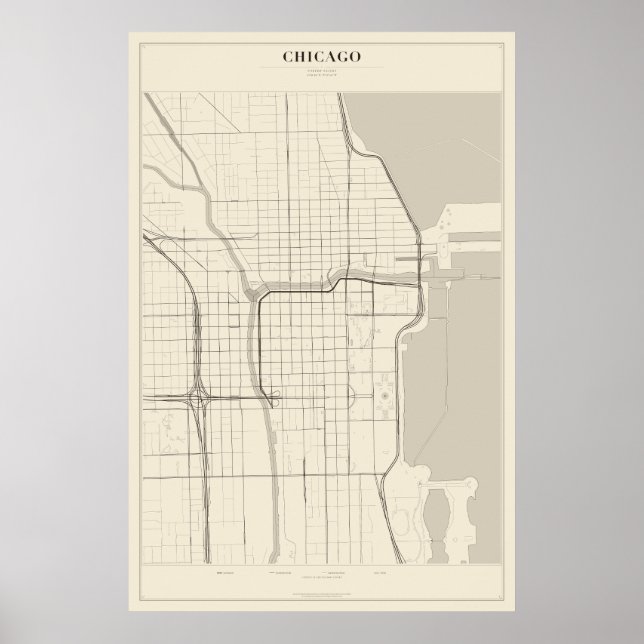 Chicago-gatukartaffisch Poster (Framsidan)