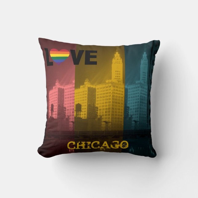 Chicago Gay Lesbisk Interest Wrigley Bldg 1930's Kudde (Framsida)