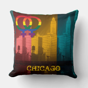 Chicago Gay Lesbisk Interest Wrigley Byggnads Kudde