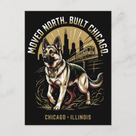 Chicago German Shepherd African Heritage Pride Art Vykort