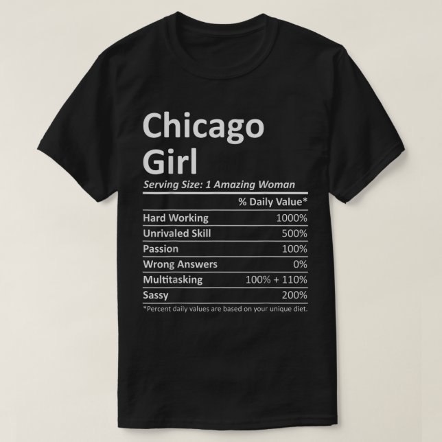 CHICAGO GIRL IL ILLINOIS Funny City Roots USA T Shirt (Design framsida)