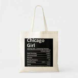 CHICAGO GIRL IL ILLINOIS Funny City Roots USA Tygkasse