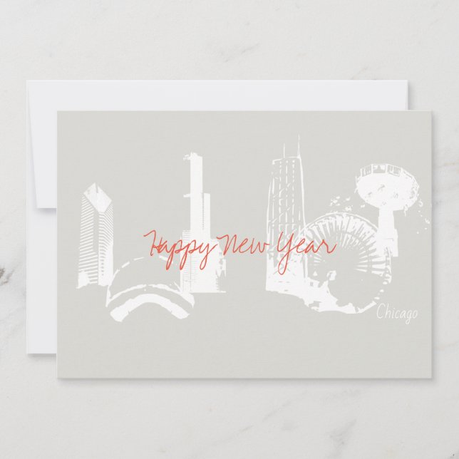 Chicago Gott nytt år Greeting-kort Julkort (Framsida)