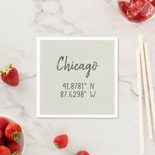 Chicago GPS samordnar Longitud Latitude Pappersservett