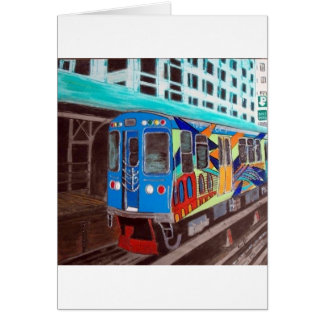 Chicago Graffiti El Tåg Hälsningskort