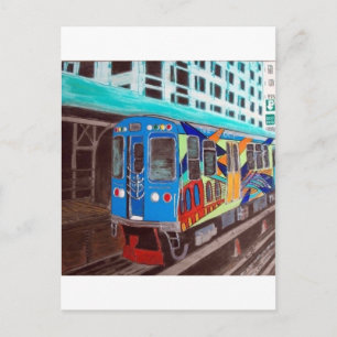 Chicago Graffiti El Tåg Vykort