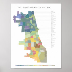 Chicago grannhoods Karta Poster