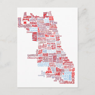 Chicago grannskap Karta Vykort